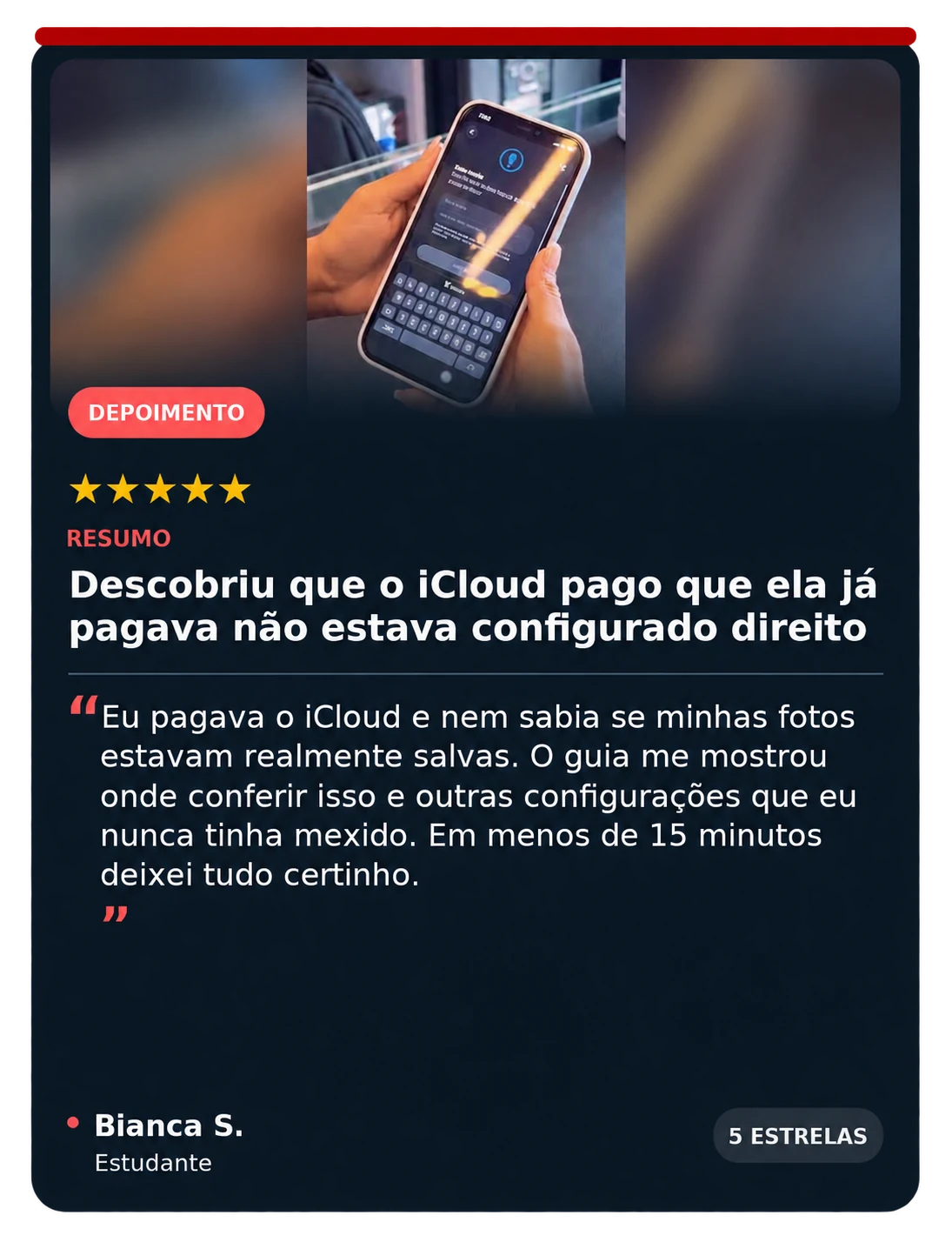 Depoimento original de bianca