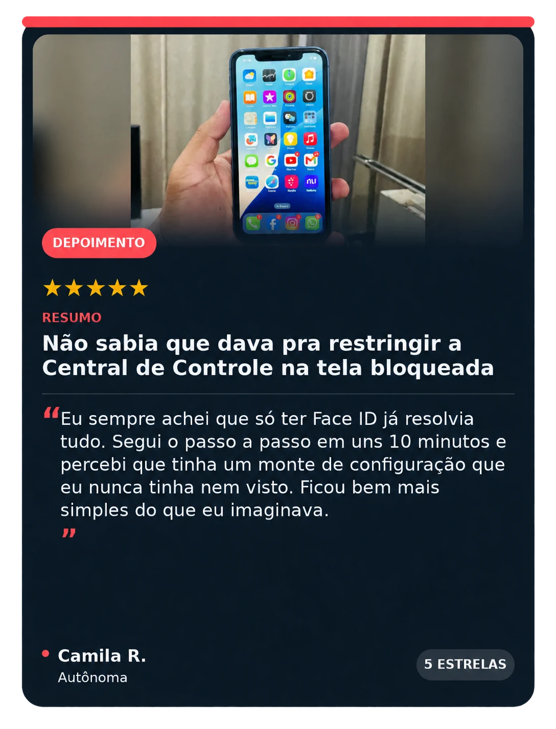 Depoimento original de camila
